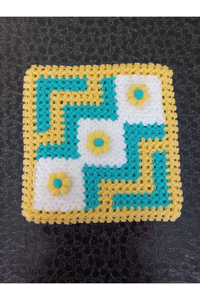 Generic Brand Hand Knitted 3-Piece Bath Washcloth Set – Bath Scrubber and Washcloth Set - Colorful Floral