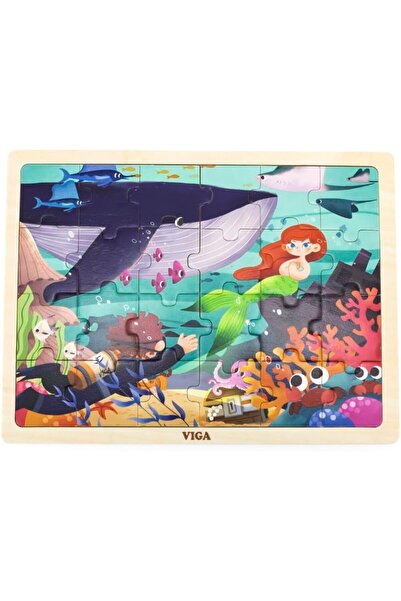 Generic VIGA Sea Secret 24-Piece Jigsaw Puzzle - Montessori Wooden Toy for Kids