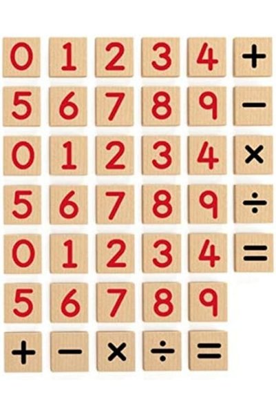 Generic Viga Wooden Magnetic Numbers 40-Pieces Set
