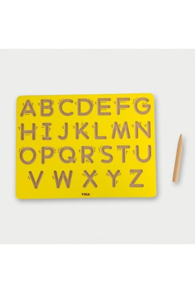 Generic VIGA Wooden Uppercase Alphabet Tracing Board - Montessori Writing Toy...