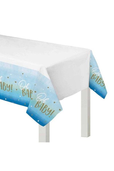 Generic Oh Baby Boy Plastic Tablecover 54in x 102in, Baby Shower Party Supplies