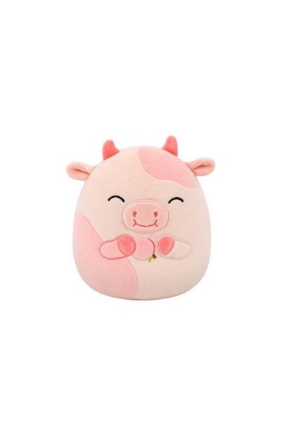 Generic Little Plush Lilaz Cream & Peach Cow Plush Toy Eating Peach â€“ 13 cm...