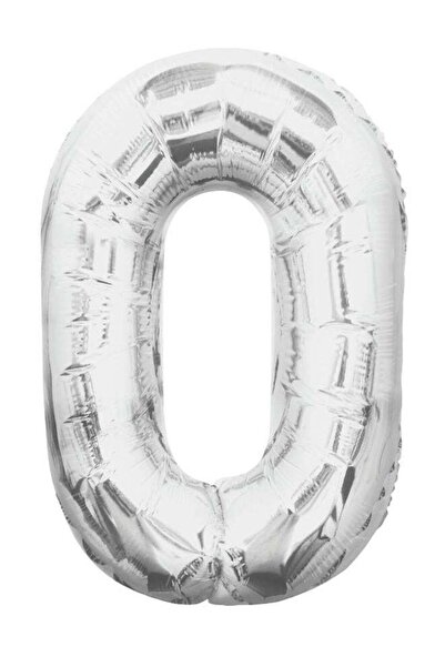 Generic 34" Silver Foil Number 0 Balloon