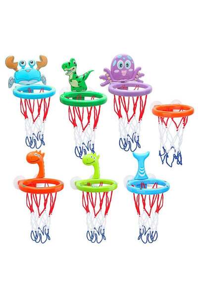 Generic Mini Cartoon Animal-Shaped Basketball Bath Toys