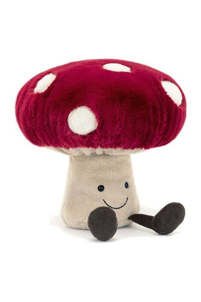 Generic Amuseables Mushroom Plush Toy – Soft Smiling Red Toadstool with Polka...