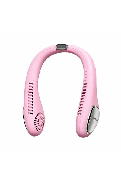 Generic Bladeless Hanging Neck Fan, Pink Portable Wearable Cooling Fan for Ki...