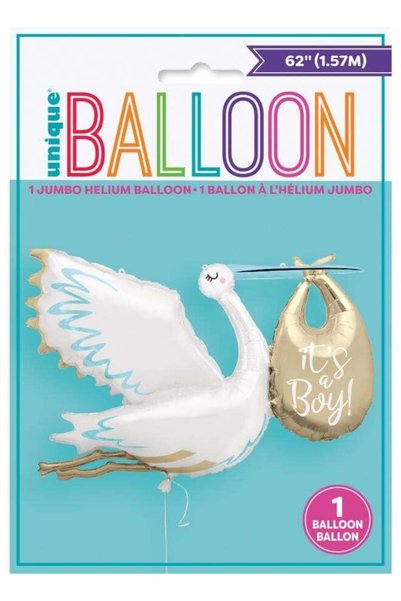 Generic Stork It'S A Boy Giant 62" Foil Balloon