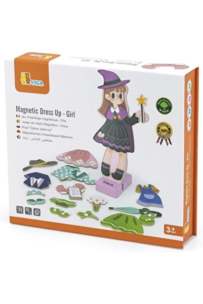 Generic VIGA Wooden Magnetic Dress Up Girl Toy - 44 Piece Pretend Play Fashio...