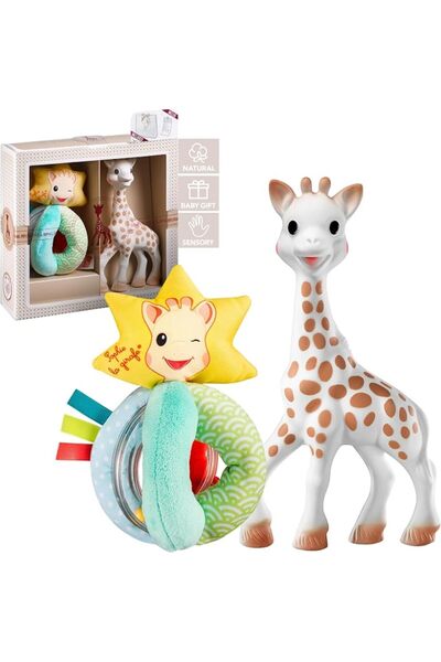 Sophie La Girafe Sophiesticated Original Teether with Soft and Sense Rattle G...