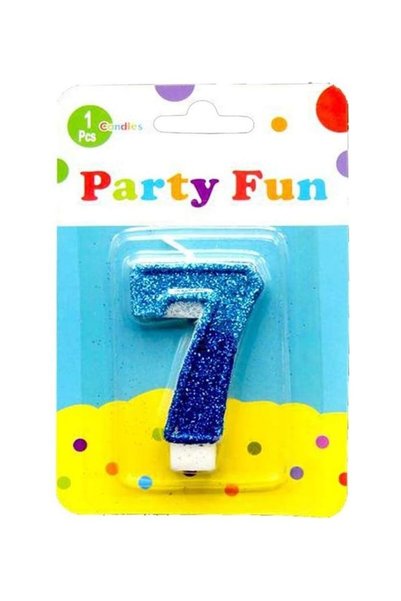 Generic 7 Number Party Fun Glitter Candle 2inch