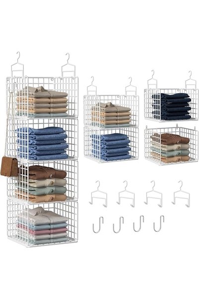 GENERAL Hanging Closet Organizer, 4 Tier Metal Closet Organizers and Storage ...