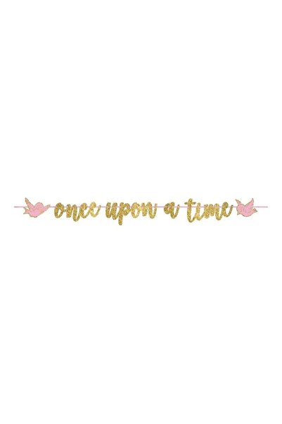 Generic Once Upon A Time Ribbon Banner with Glitter Paper Letters Birthday De...