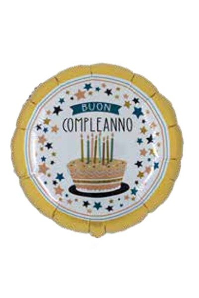 Generic Ciao Buon Compleanno Gold Mylar Balloon 18” Round Shape – Elegant Foi...