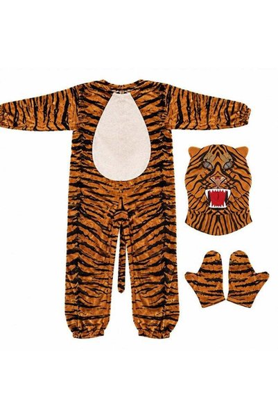 Generic Kids Tiger Animal Costume Set with Hood and Gloves – Jungle Safari Fa...