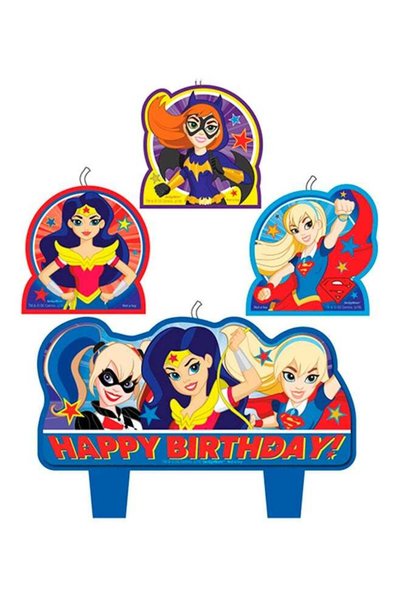 Generic 4-Piece Set DC Superhero Happy Birthday Candle Party Supplies