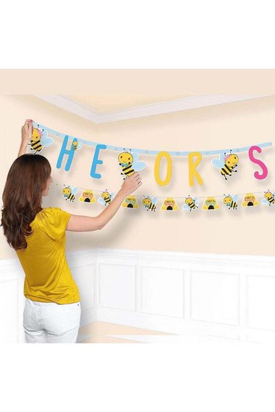 Generic What Will It Bee? Combo Letter Banners 2pcs, Baby Shower Decorations