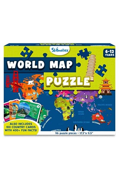 Generic World Map Puzzle - 96 Piece Jigsaw Puzzle, Educational Toy, Geography...