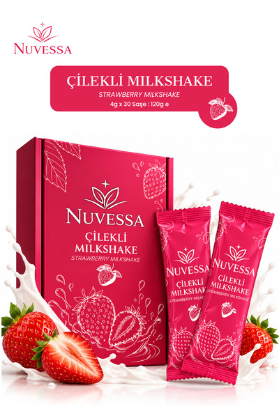 Çilek Aromalı Milkshake Toz İçecek Karışımı 30 Şase