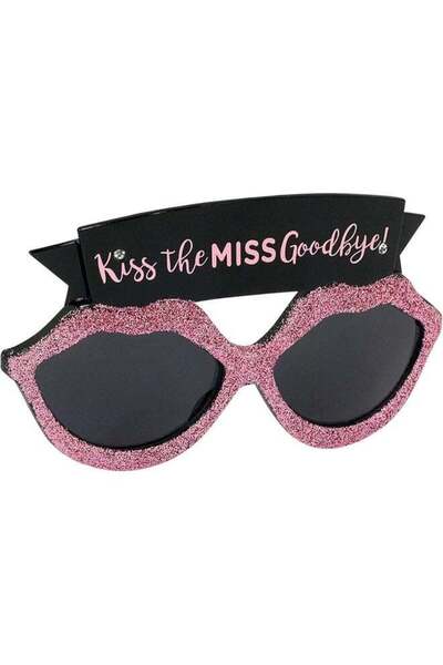 Generic Amscan Kiss the Miss Goodbye Gl, 3 5/8" x 6", Black and Pink