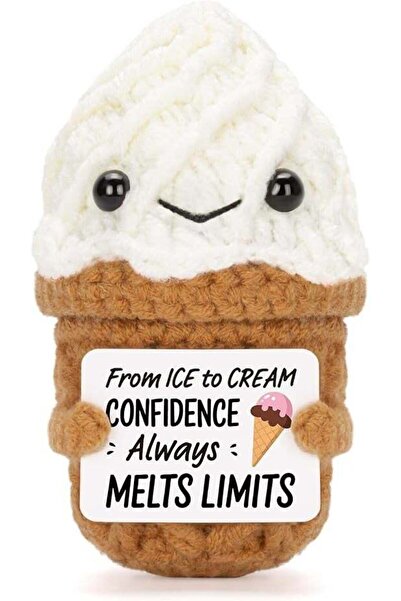 Generic Happy Threads Confidence Ice Cream Plush with Inspirational Message C...