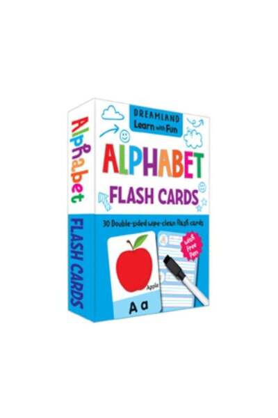 Generic Flash Cards Alphabet - 30 Double Sided Wipe Clean Flash Cards for Kid...