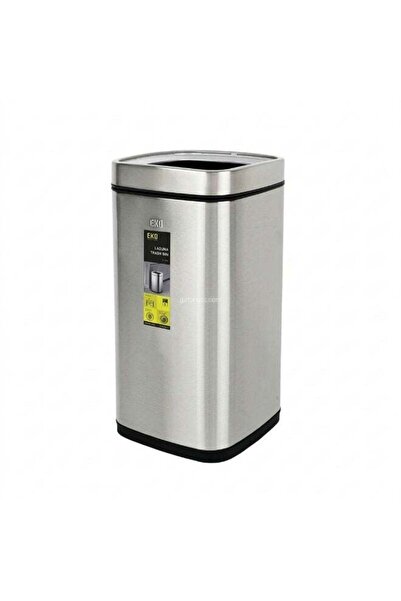 EKO Fingerprint Proof Stainless Steel Open Top Trash Bin | 28 Liter, Silver
