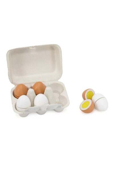 Generic Wooden Eggs to Cut Set for Kids Aged 3 and Up – 6-Piece Pretend Play ...