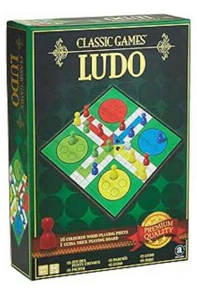 Generic Classic Games Wood Ludo Board Game, 6 Years & Above, Game board, dice...
