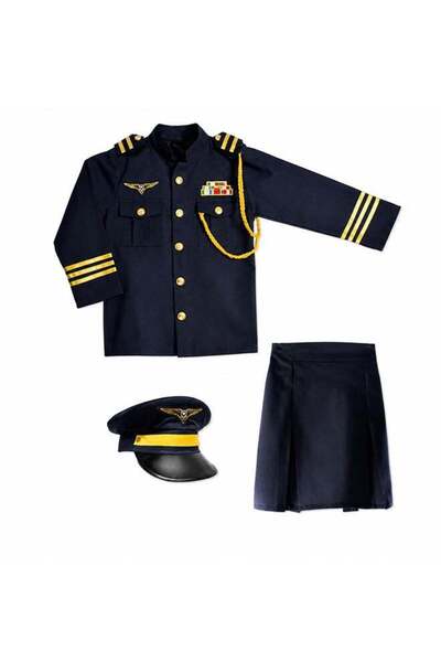 Generic Kids Pilot Costume Set with Hat – Airline Captain Role Play Fancy Dre...
