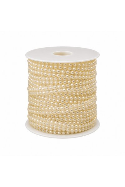 Renk İthalat Cremă de perle pe jumătate, cu două rânduri, 4 mm, 22,5 metri, mărgele tăiate, decorațiuni, ambalaje, hobby, lucru manual