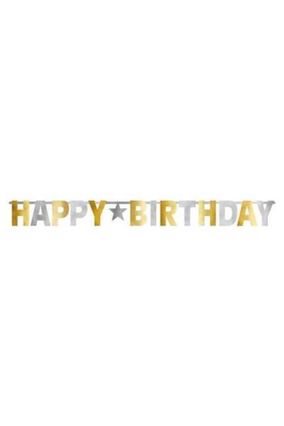 Generic Gold And Silver Foil Board Happy Birthday Banner Birthday Decorations...
