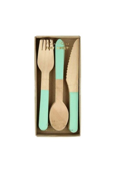 Generic Mint Wooden Cutlery Set