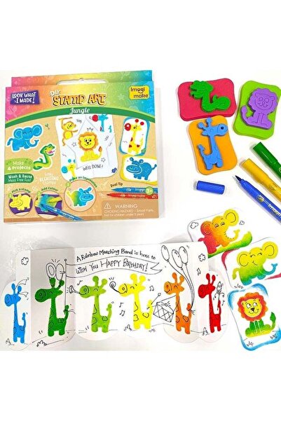Generic DIY Stamp Art Kit for Kids 3+ Years - Jungle | Make 4 Projects | Reus...