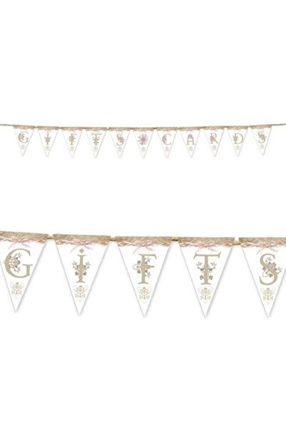 Generic Rustic Wedding Card And Gift Pennant Banner Set Birthday Theme Decora...