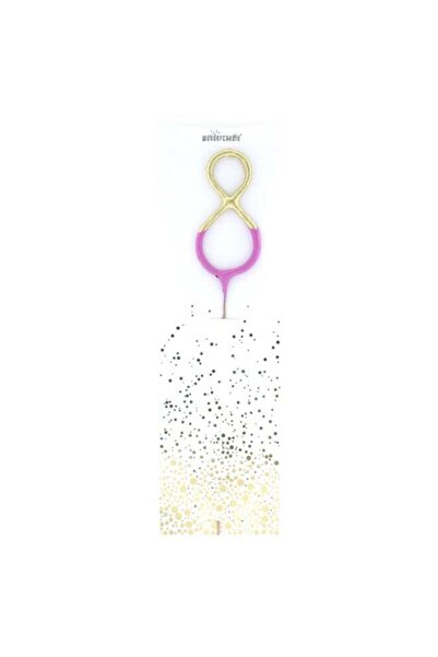 Generic Bicolor 2-Tone Gold Pink Celebration Candle Number 8 Decorative Cake ...