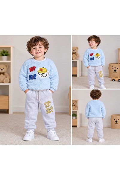 Hafez Kids Children's Embroidered 2-Piece Tracksuit Set 3 Yarn-Inside Fiber T...