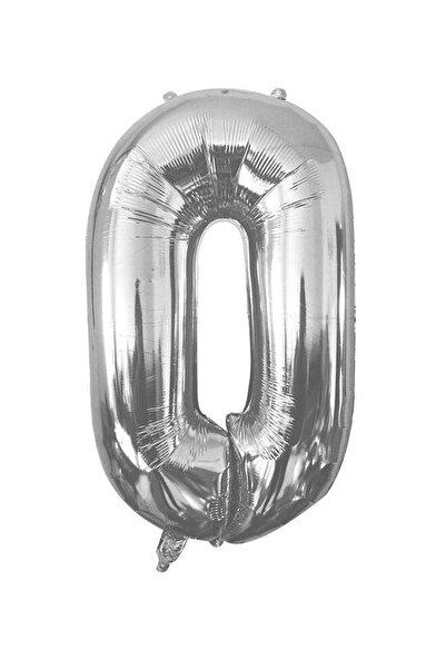Generic Ciao Silver Foil Balloon Number 0 – 86 cm Large Metallic Balloon for ...