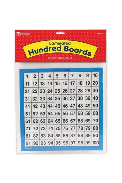 Generic Laminated Hundred Boards (Set of 10, 28cm x 28cm, Dry-Erase, Ages 5+)...