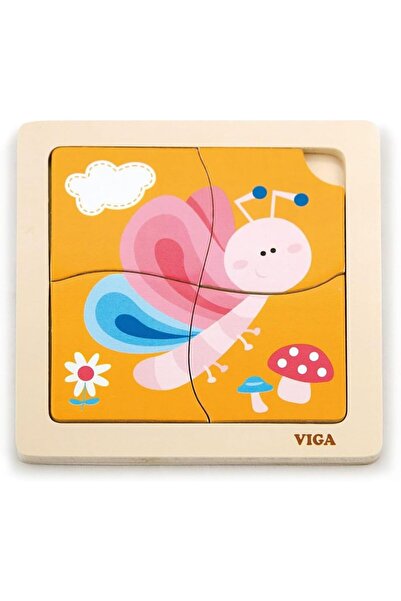 Generic Viga Wooden Butterfly Handy Flat Puzzle 4-Piece Set
