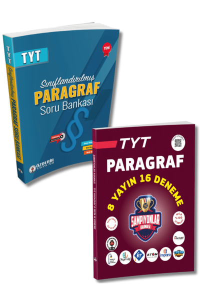 Şampiyonlar Karması TYT Paragraf Soru Bankası ve 16 Branş Deneme Seti Özdebir Yayınları