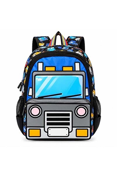 Generic Waterproof School Bag for Boys, Dark Blue Robot Print Backpack, 35x26...