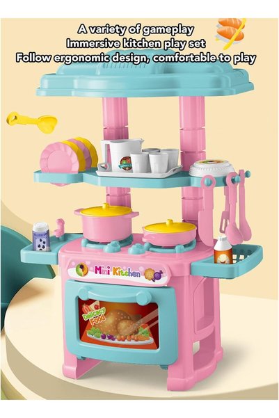 Generic Kids Mini Pretend Play Kitchen Cooking Toy Set ( Peach)