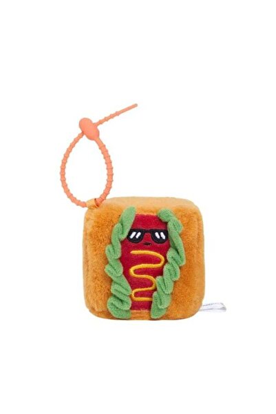 Generic Square Pals Sunny Doggo Hotdog Clip-On Plush Toy (7 cm, Orange/Red/Gr...