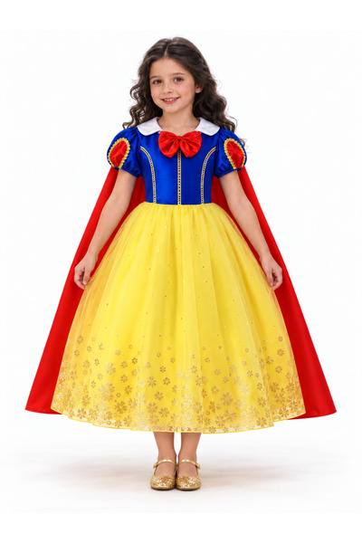 SOLLUXE Rochie de prințesă pentru fete, cu pelerină roșie și aspect de basm, ...