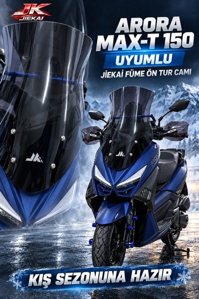 JİEKAİ JK Arora Max‑T 150 Uyumlu Füme Ön Tur Camı – Rüzgâr Siperliği