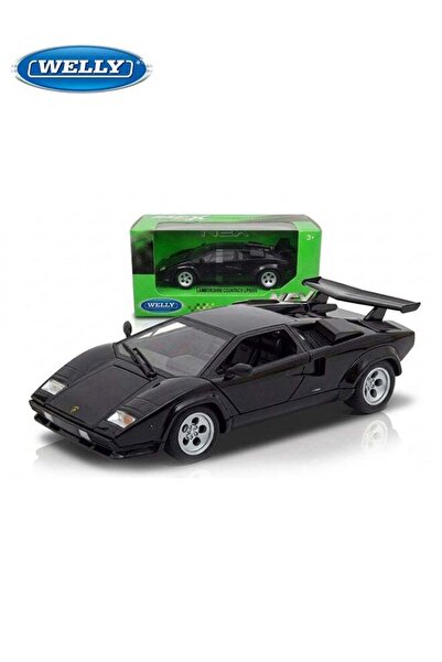 Generic Welly 1:24 Scale Die-Cast Model Car– Black Lamborghini Countach Colle...