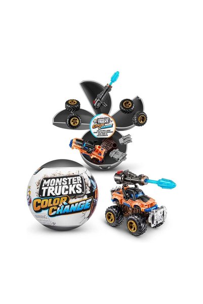 Generic 5 Surprise Monster Trucks Color Change Capsule with Mini Figures