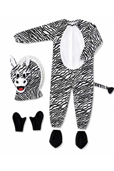 Generic Kids Zebra Costume Set with Hood Mask – Animal Fancy Dress Outfit for...