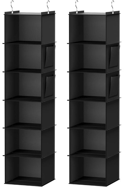 Youdenova Hanging Closet Organizer, 6-Shelf Closet Hanging Storage Shelves, 2...