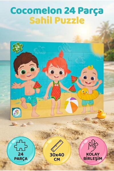 Tıfıl Toys Coco-Melon 24 Parça Sahil Puzzele Kolay Birleşim 24 Parça 30 Cm Re...
